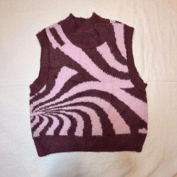 LA Hearts by Pacsun Purple Retro Cropped Knit Vest Sweater Sleeveless Women's S - Picture 1 of 7